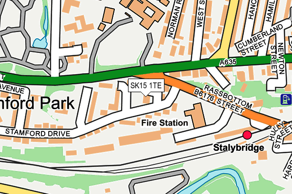SK15 1TE map - OS OpenMap – Local (Ordnance Survey)