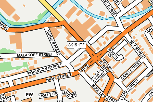 SK15 1TF map - OS OpenMap – Local (Ordnance Survey)