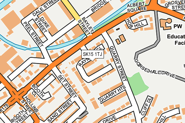 SK15 1TJ map - OS OpenMap – Local (Ordnance Survey)