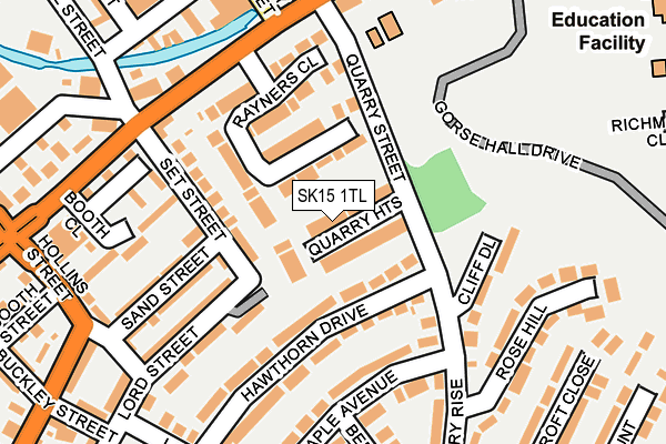 SK15 1TL map - OS OpenMap – Local (Ordnance Survey)