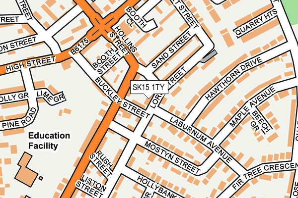SK15 1TY map - OS OpenMap – Local (Ordnance Survey)