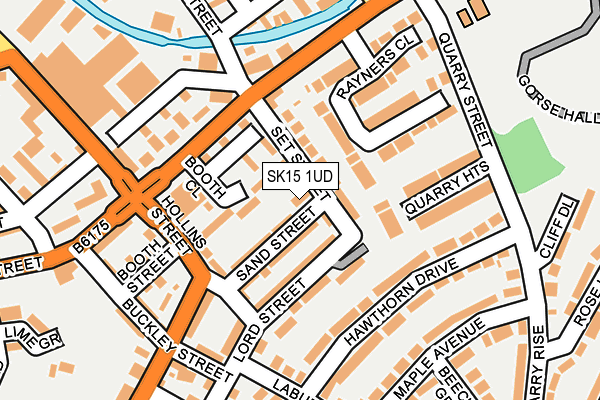 SK15 1UD map - OS OpenMap – Local (Ordnance Survey)