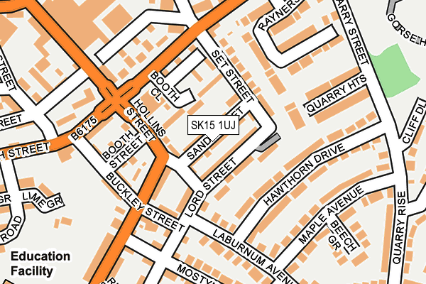 SK15 1UJ map - OS OpenMap – Local (Ordnance Survey)