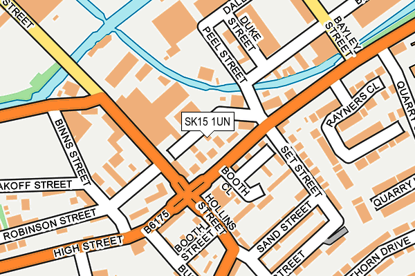 SK15 1UN map - OS OpenMap – Local (Ordnance Survey)