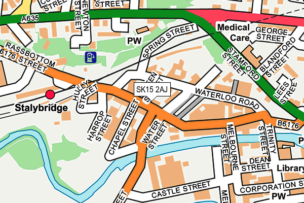 SK15 2AJ map - OS OpenMap – Local (Ordnance Survey)