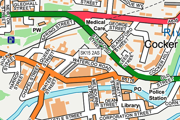SK15 2AS map - OS OpenMap – Local (Ordnance Survey)