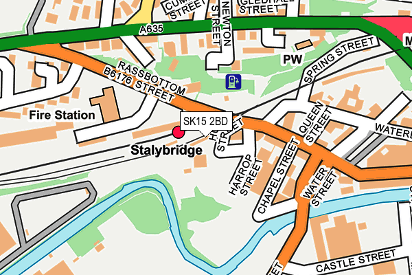 SK15 2BD map - OS OpenMap – Local (Ordnance Survey)
