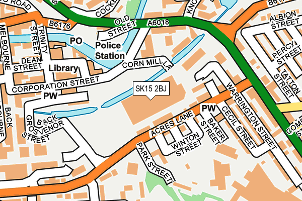 SK15 2BJ map - OS OpenMap – Local (Ordnance Survey)