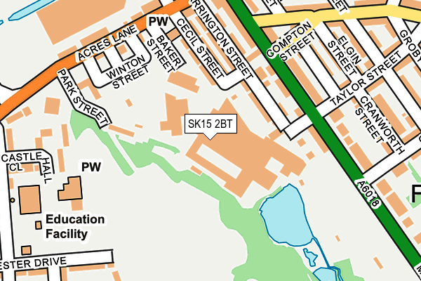 SK15 2BT map - OS OpenMap – Local (Ordnance Survey)