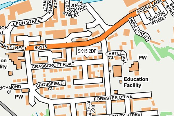 SK15 2DF map - OS OpenMap – Local (Ordnance Survey)