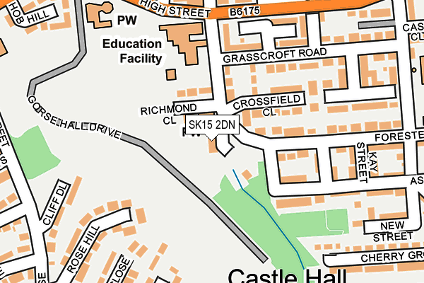 SK15 2DN map - OS OpenMap – Local (Ordnance Survey)