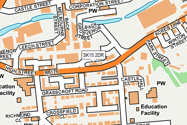 SK15 2DR map - OS OpenMap – Local (Ordnance Survey)