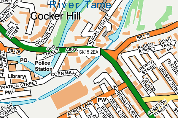 SK15 2EA map - OS OpenMap – Local (Ordnance Survey)