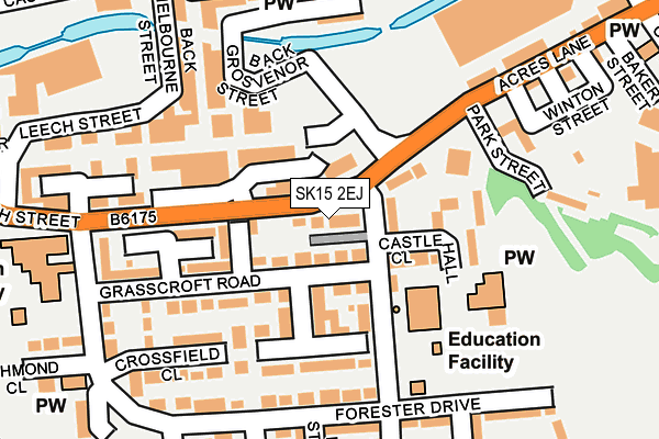 SK15 2EJ map - OS OpenMap – Local (Ordnance Survey)