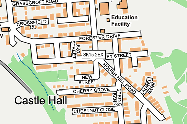 SK15 2EX map - OS OpenMap – Local (Ordnance Survey)