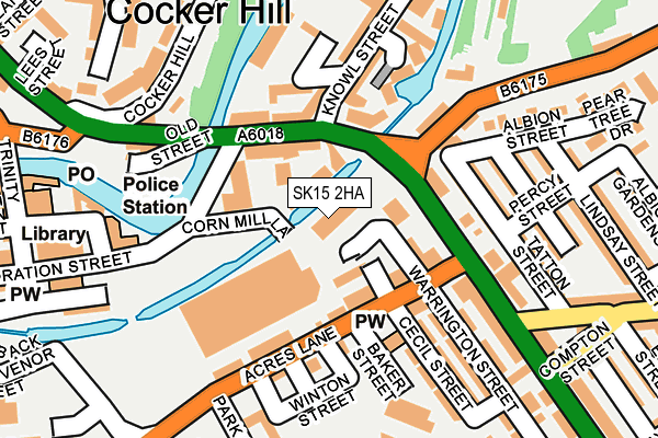 SK15 2HA map - OS OpenMap – Local (Ordnance Survey)