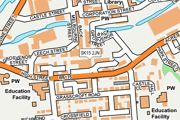 SK15 2JN map - OS OpenMap – Local (Ordnance Survey)