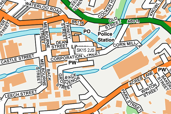 SK15 2JS map - OS OpenMap – Local (Ordnance Survey)