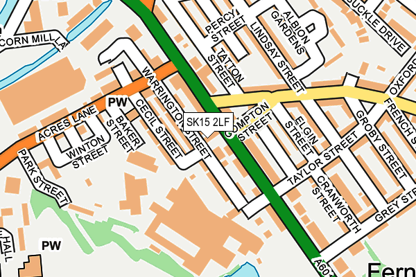 SK15 2LF map - OS OpenMap – Local (Ordnance Survey)