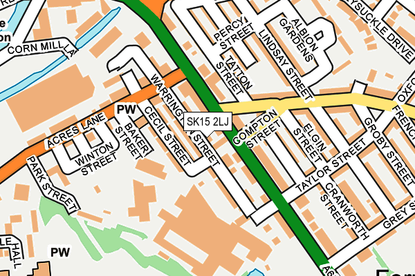 SK15 2LJ map - OS OpenMap – Local (Ordnance Survey)