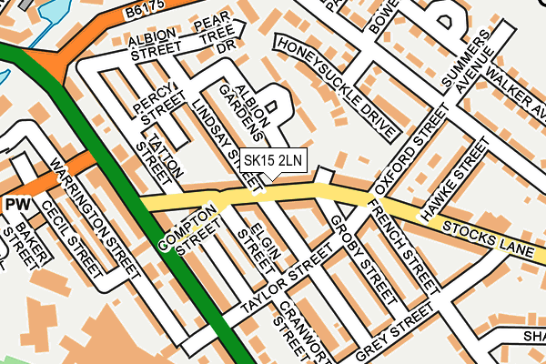 SK15 2LN map - OS OpenMap – Local (Ordnance Survey)