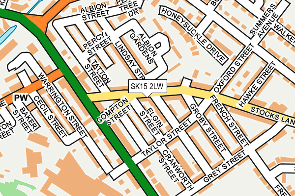 SK15 2LW map - OS OpenMap – Local (Ordnance Survey)