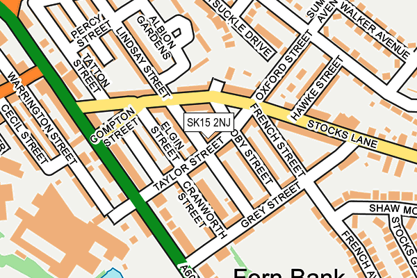 SK15 2NJ map - OS OpenMap – Local (Ordnance Survey)