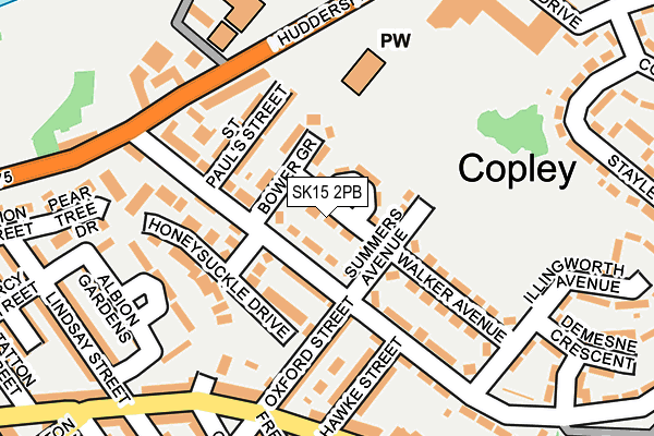 SK15 2PB map - OS OpenMap – Local (Ordnance Survey)