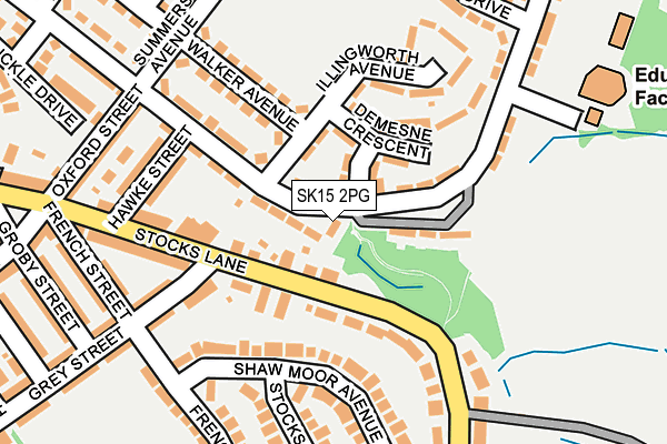 SK15 2PG map - OS OpenMap – Local (Ordnance Survey)