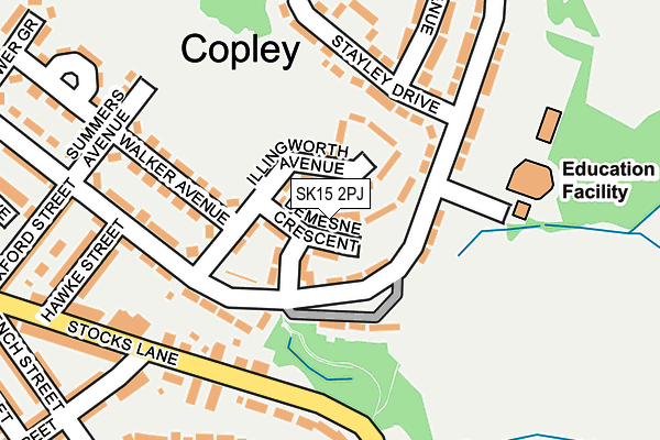 SK15 2PJ map - OS OpenMap – Local (Ordnance Survey)