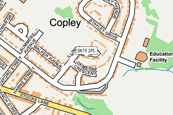 SK15 2PL map - OS OpenMap – Local (Ordnance Survey)