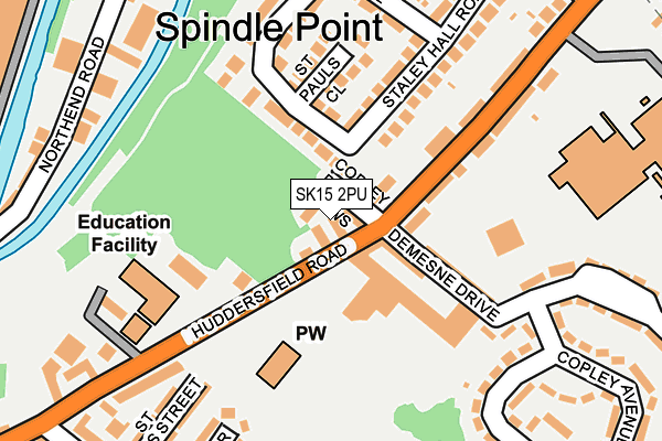 SK15 2PU map - OS OpenMap – Local (Ordnance Survey)
