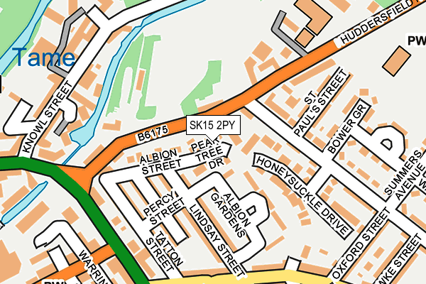 SK15 2PY map - OS OpenMap – Local (Ordnance Survey)