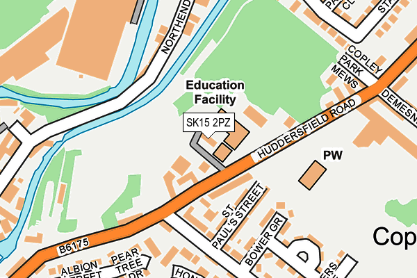 SK15 2PZ map - OS OpenMap – Local (Ordnance Survey)