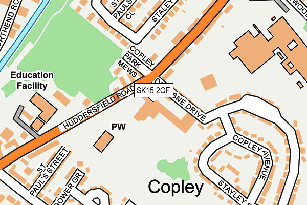 SK15 2QF map - OS OpenMap – Local (Ordnance Survey)