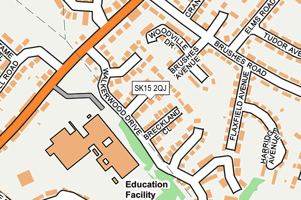 SK15 2QJ map - OS OpenMap – Local (Ordnance Survey)
