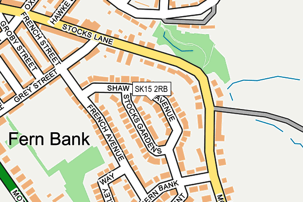 SK15 2RB map - OS OpenMap – Local (Ordnance Survey)