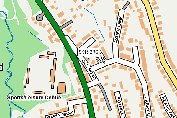 SK15 2RG map - OS OpenMap – Local (Ordnance Survey)