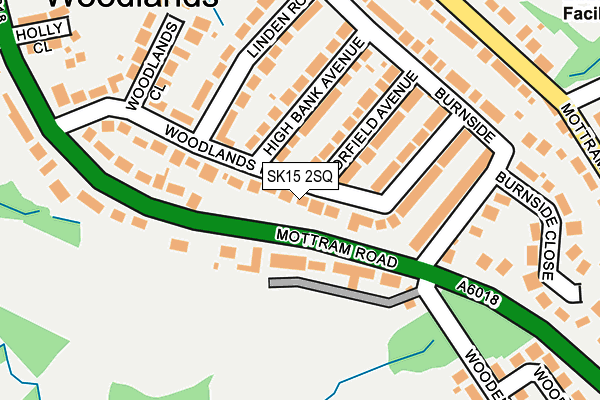 SK15 2SQ map - OS OpenMap – Local (Ordnance Survey)