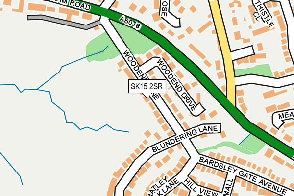 SK15 2SR map - OS OpenMap – Local (Ordnance Survey)