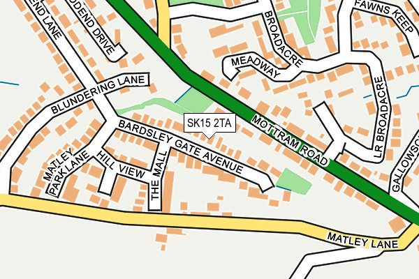 SK15 2TA map - OS OpenMap – Local (Ordnance Survey)