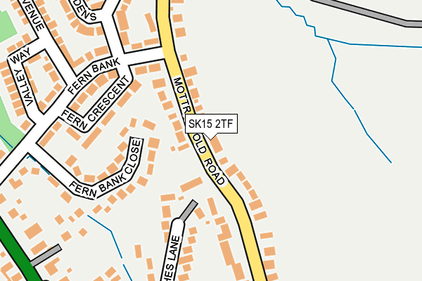 SK15 2TF map - OS OpenMap – Local (Ordnance Survey)