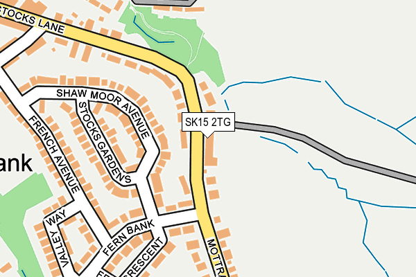SK15 2TG map - OS OpenMap – Local (Ordnance Survey)