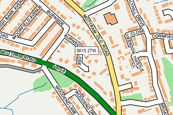 SK15 2TW map - OS OpenMap – Local (Ordnance Survey)