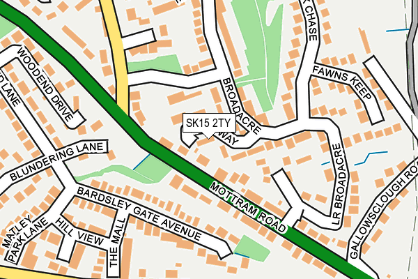 SK15 2TY map - OS OpenMap – Local (Ordnance Survey)