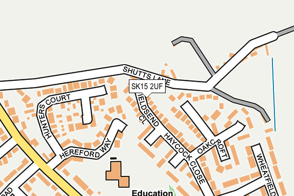 SK15 2UF map - OS OpenMap – Local (Ordnance Survey)