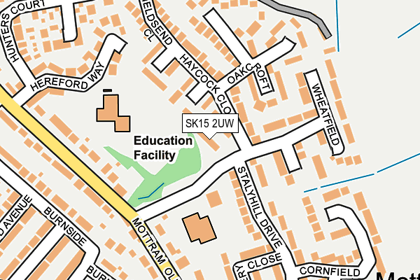 SK15 2UW map - OS OpenMap – Local (Ordnance Survey)