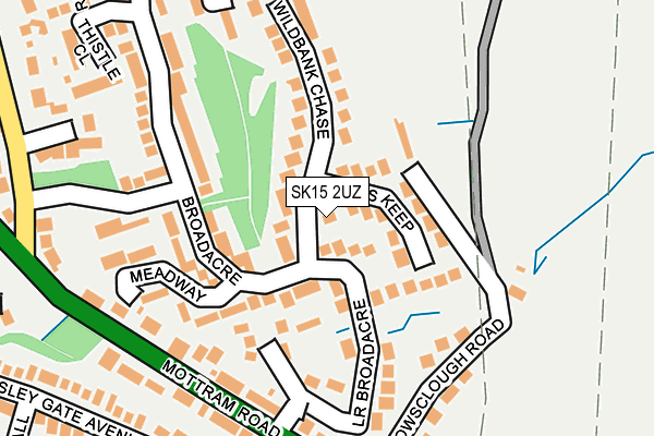 SK15 2UZ map - OS OpenMap – Local (Ordnance Survey)