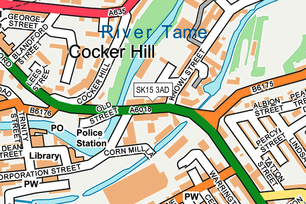 SK15 3AD map - OS OpenMap – Local (Ordnance Survey)