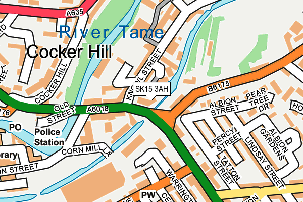 SK15 3AH map - OS OpenMap – Local (Ordnance Survey)